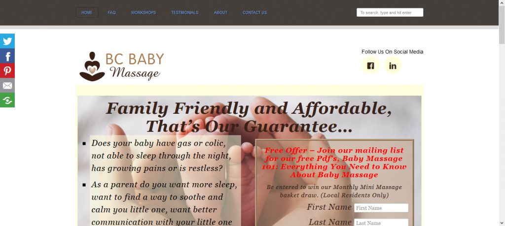 BC Baby Massage Home Page