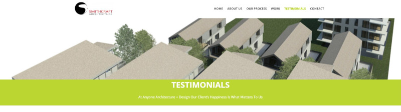 Smithcraft Architecture Website - Testimonials Page 